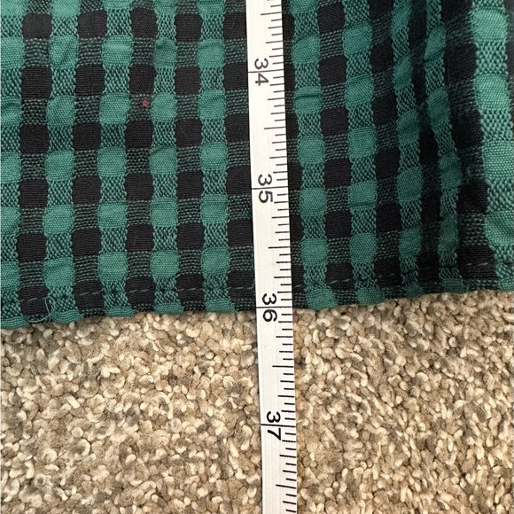 Donna Morgan Green Black Gingham Quarter Sleeve Flounce Hem Swiftie Dress Size 6 - Picture 10 of 12
